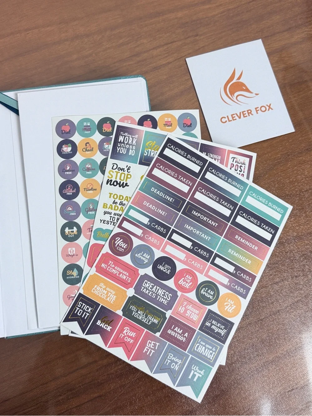 Clever Fox Fitness & Food Journal NWOT